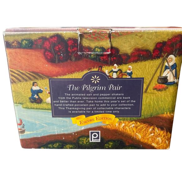 Publix Pilgrim Salt & Pepper Shakers 2002 Encore Edition Thanksgiving - Picture 9 of 9